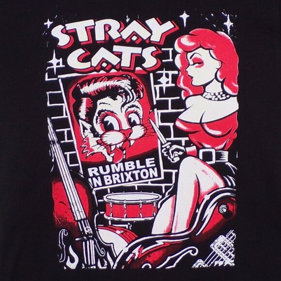 New "Stray Cats – Rumble In Brixton" Unisex Silkscreen T-Shirt. Small–2XL - Picture 2 of 2